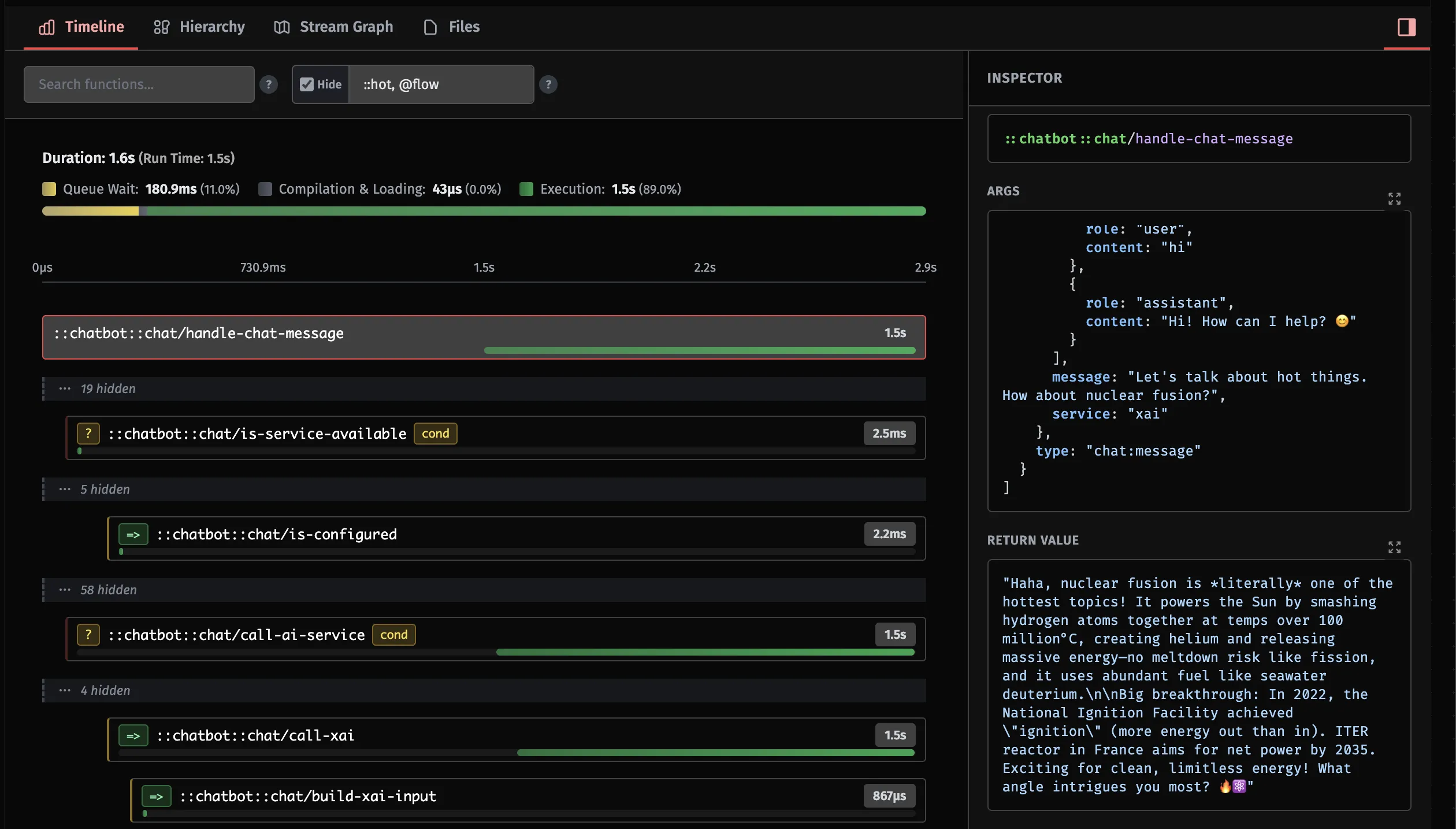 Hot App Execution Trace