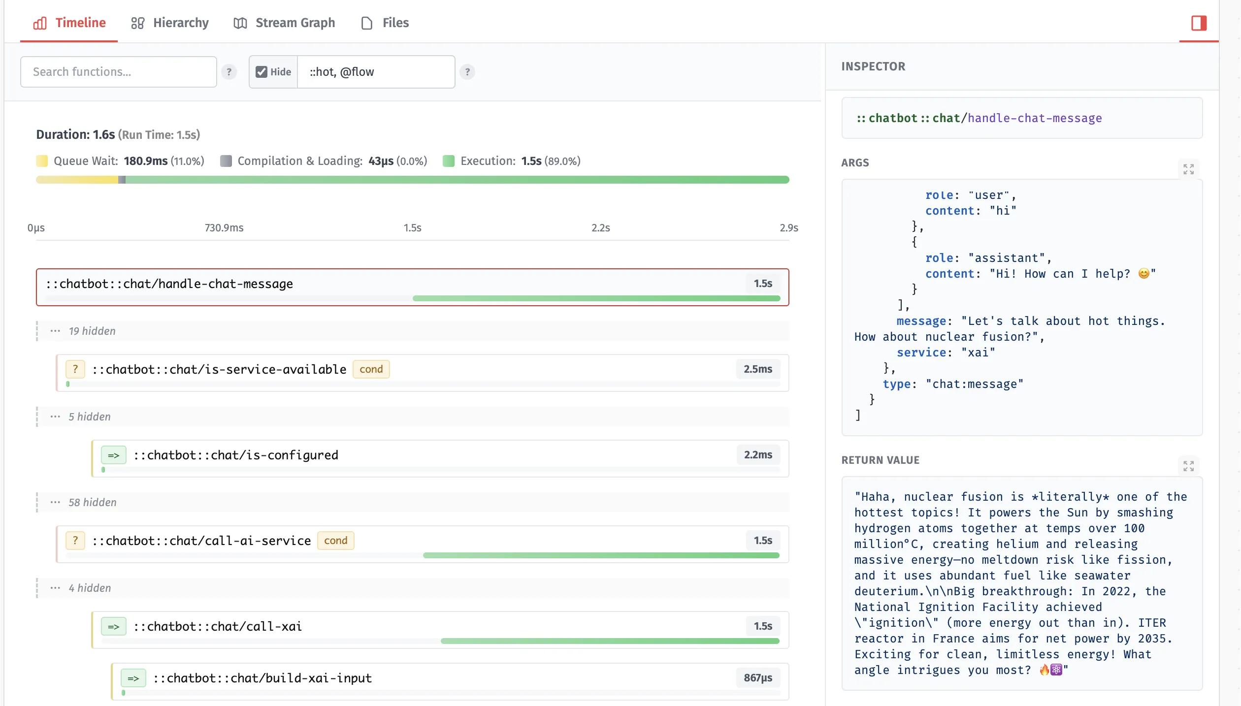 Hot App Execution Trace